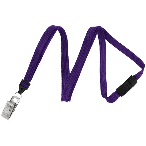 3/8" Breakaway Blank Lanyard w/Bulldog Clip (Purple) 1