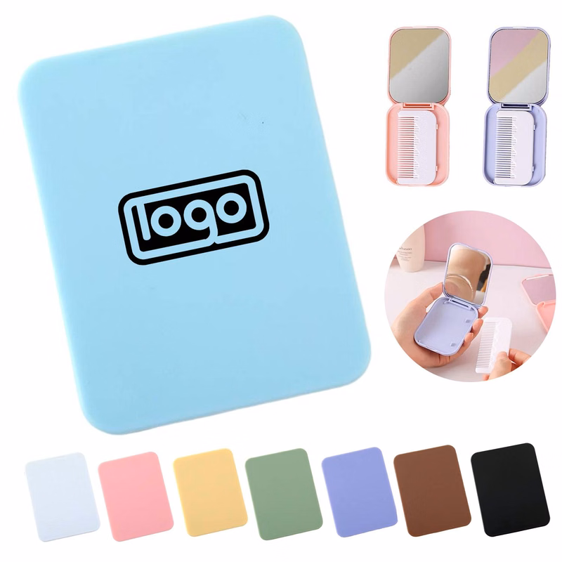 2-in-1 Flip Lid Mirror Comb Set