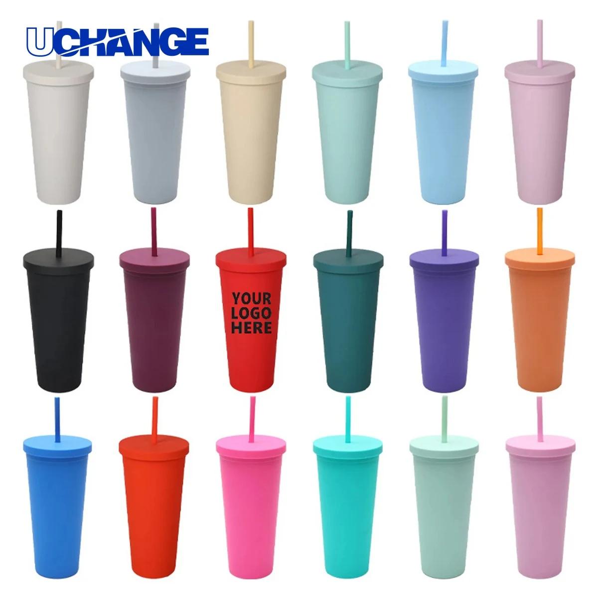 Custom Colored Plastic Cup Container (24 OZ) 1