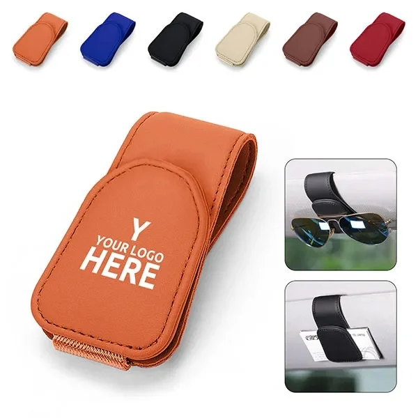Magnetic Leather Car Sunglass Storage Clip 1