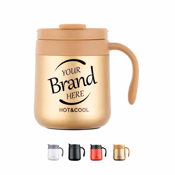 Custom 17 oz Double Wall Stainless Steel Coffee Mug — Office Travel Drinkware Promo