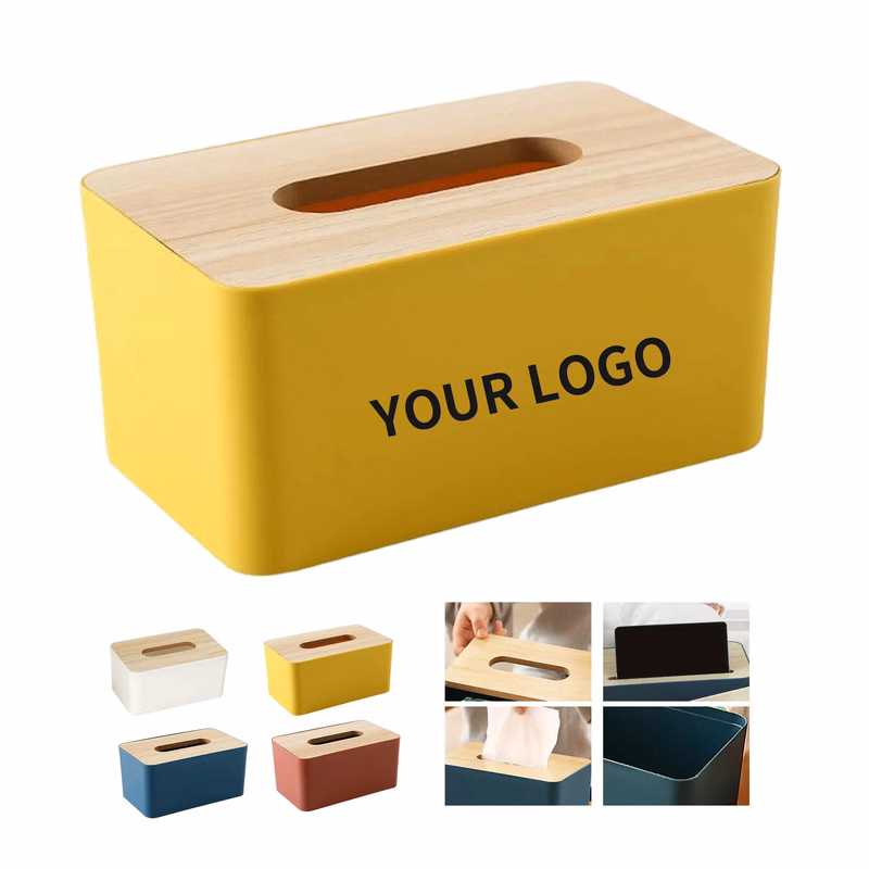 Wooden Tissue Box with Plastic Cover