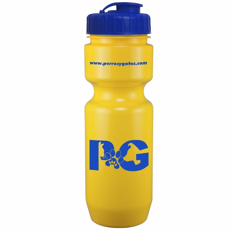 22 Oz. Bike Bottle w/ Flip Top Lid - Solid Colors