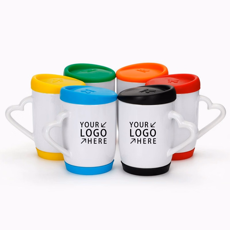 Reusable Ceramic Mug with Lid & Base