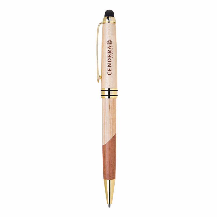 ECO-Friendly Mable/Curvy Design wooden stylus ballpoint pen