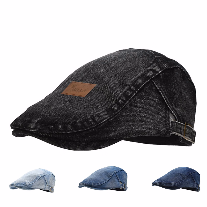 Cotton Simple denim peaked cap