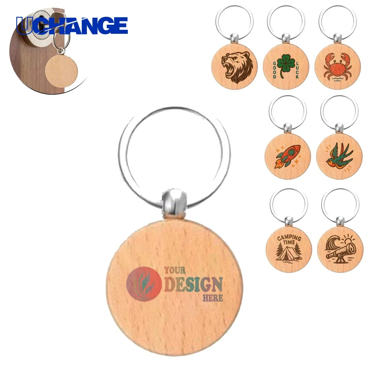 Beech Wood Key Ring 1