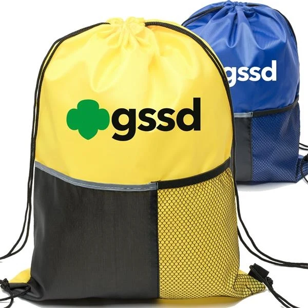 Drawstring Backpack Mesh Pocket Bag 1