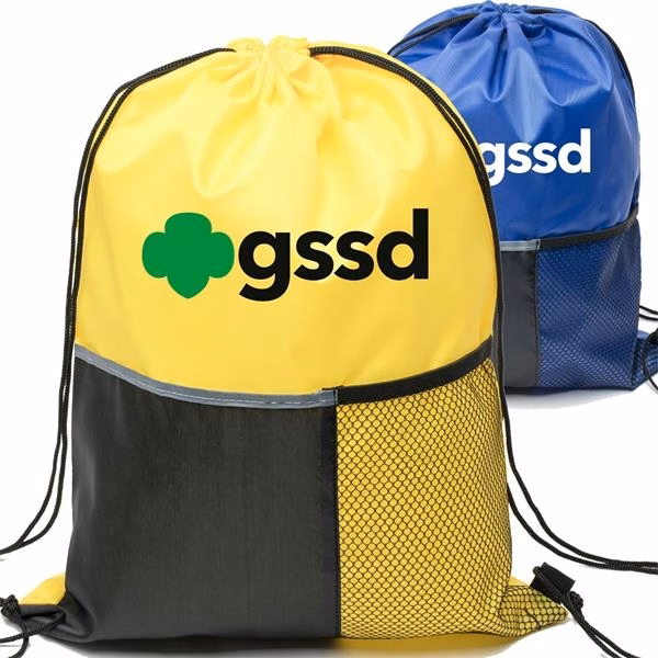 Drawstring Backpack Mesh Pocket Bag