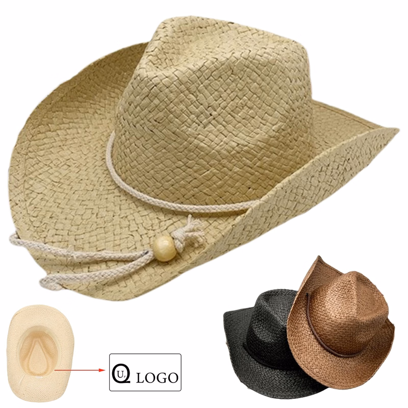 Unisex Cowboy Straw Hat Wide Brim