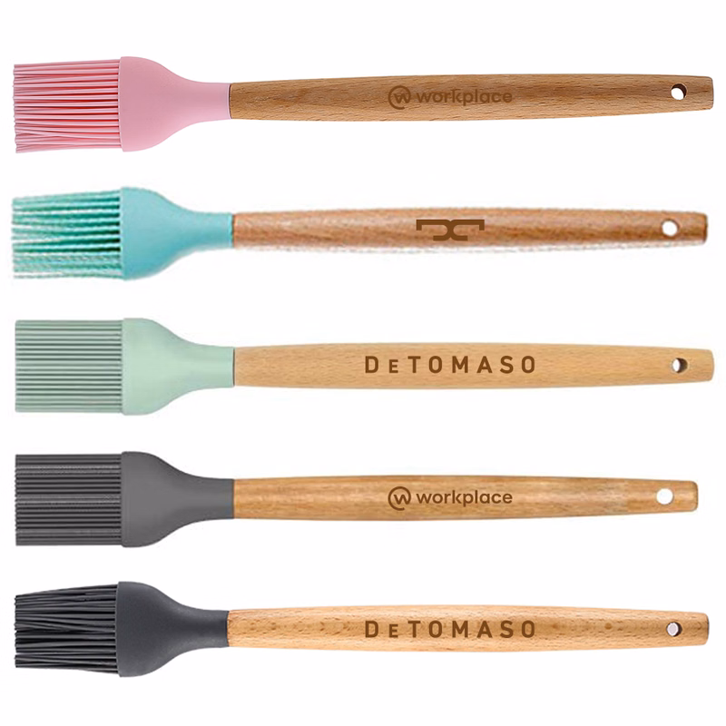 Silicone Kitchen Brush with Wooden Handle, Optional Cooking Utensil Set