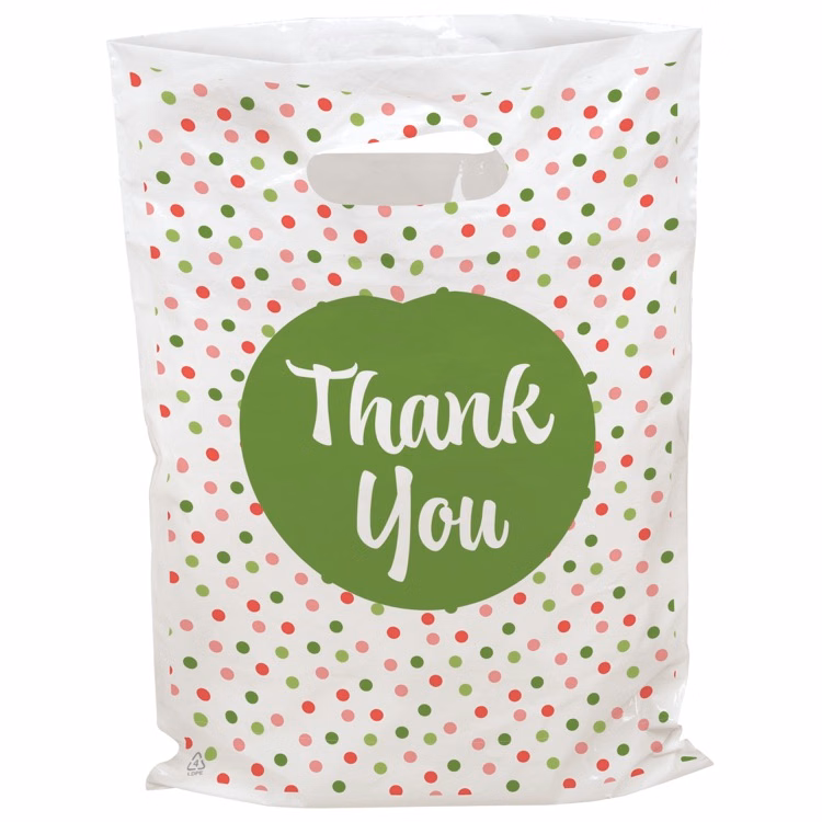Polka Dots Seasonal Predesigned Plastic Bag (9" x 13")