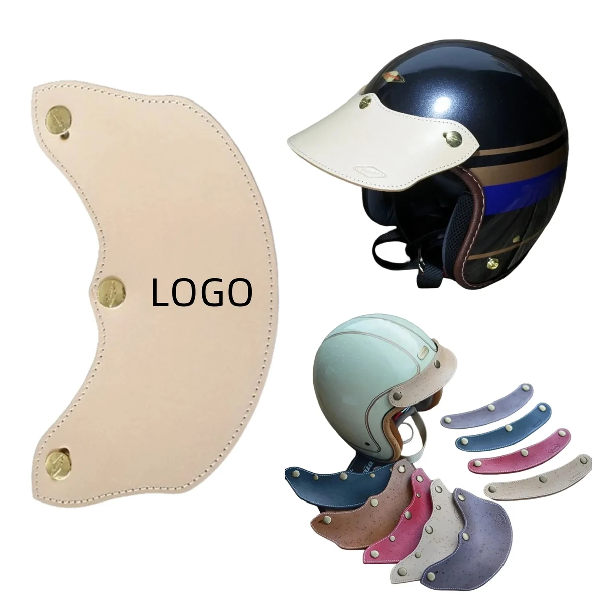 Detachable Leather Visor For Helmet Protection 1