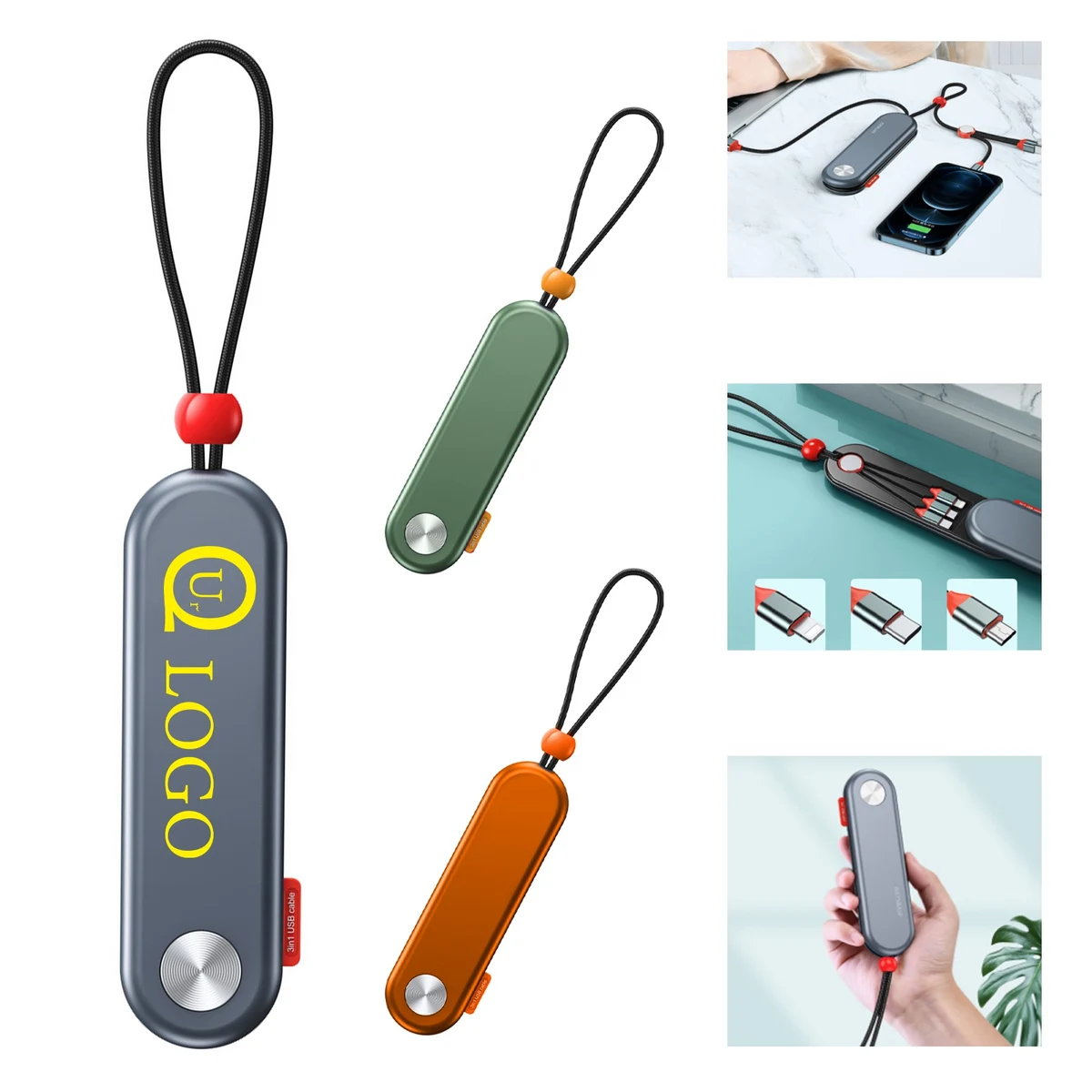 Three-In-One Slide-Lock Scalable Charging Cable 1
