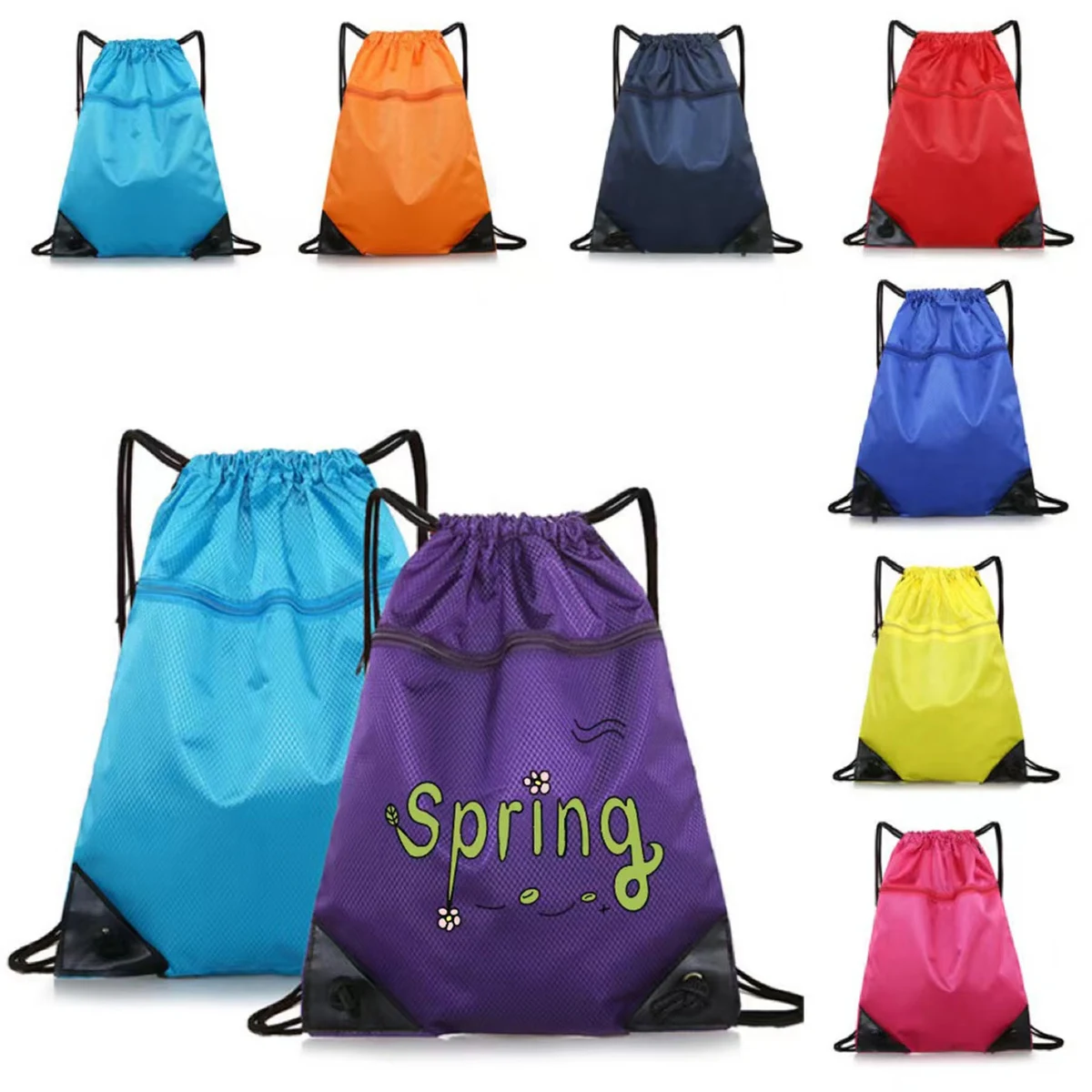 420D Polyester Drawstring Backpack 1