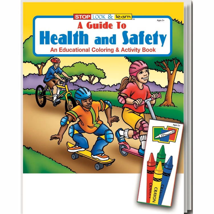 A Guide to Health and Safety Coloring Book Sets - 4 Pack Crayons Ages 3-11