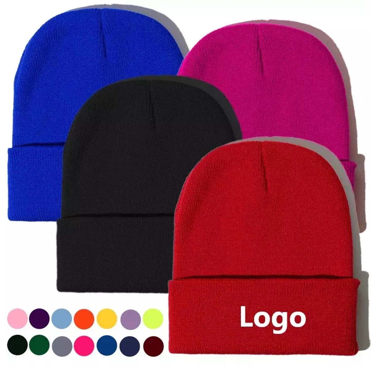 Custom Embroidered Knit Cuffed Beanie 1