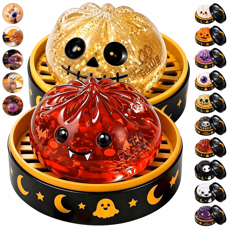 Halloween Ghost Bun Squeeze Stress Toy