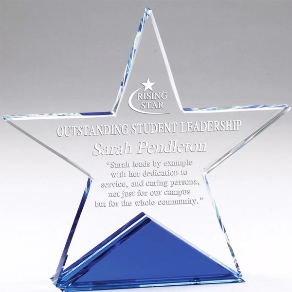 Star Blue Crystal Trophy