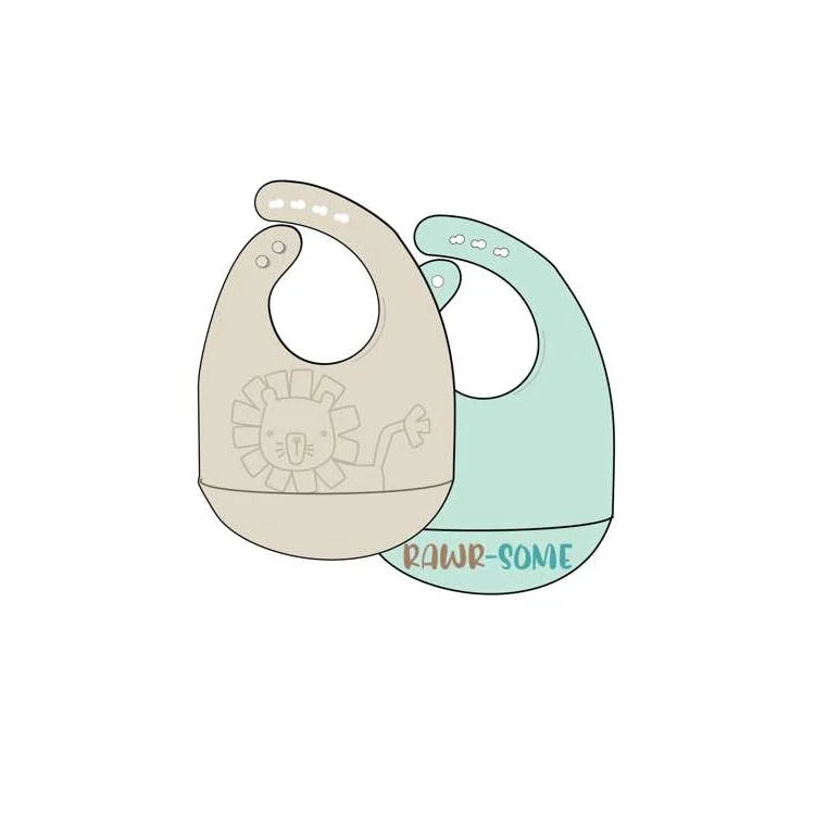 Molded Silicone Bibs - 2 Pack 1