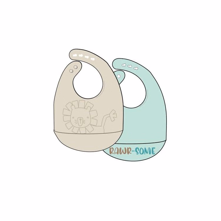 Molded Silicone Bibs - 2 Pack