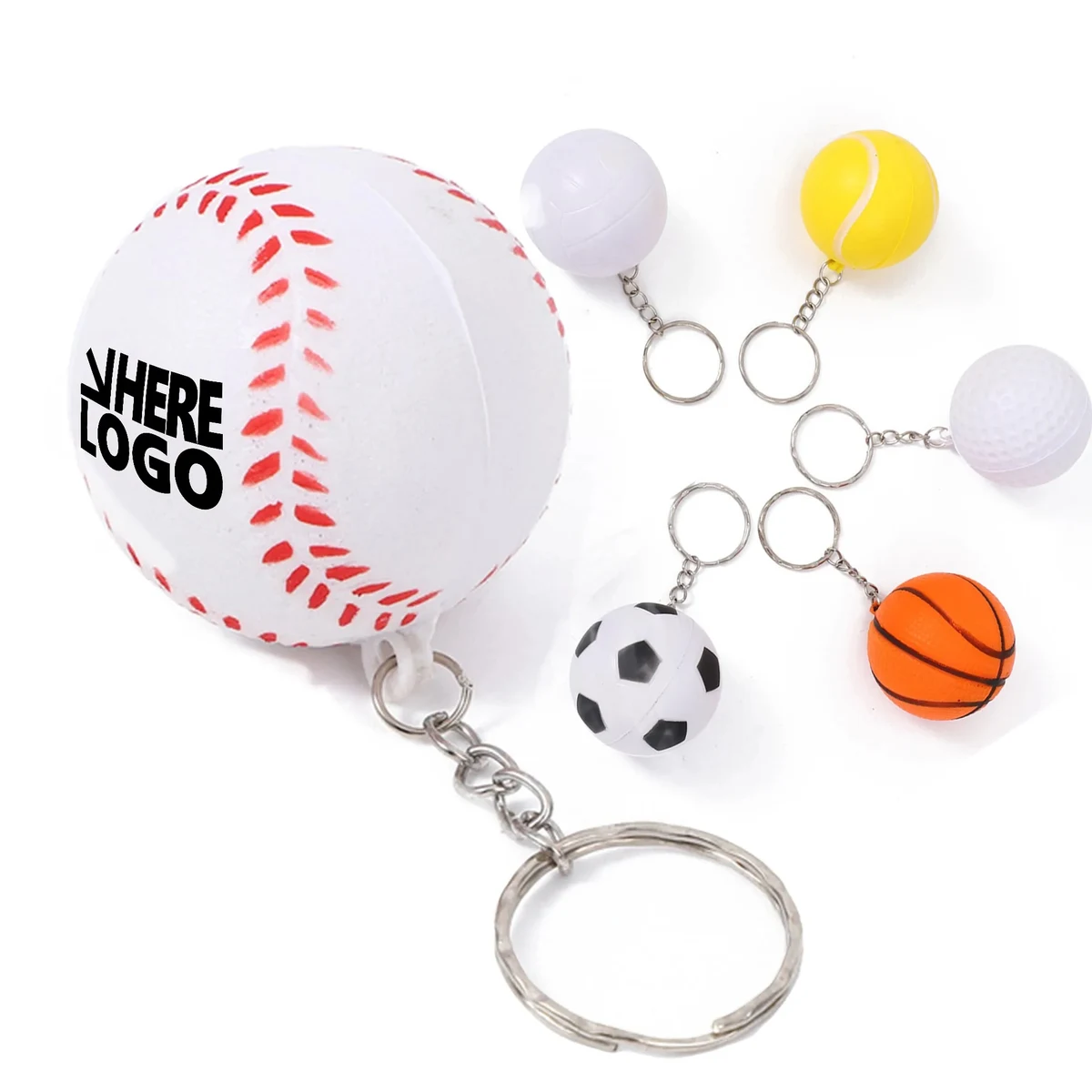 MOQ 20 Golf Ball Stress Reliever Keychain 1