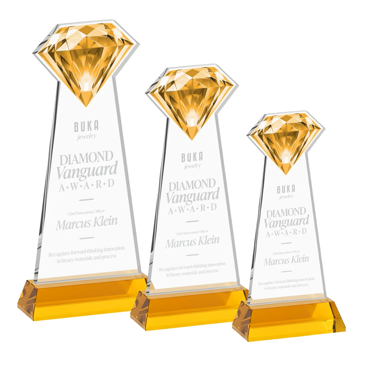 Gemstone Award on Hartford Base - Amber 1