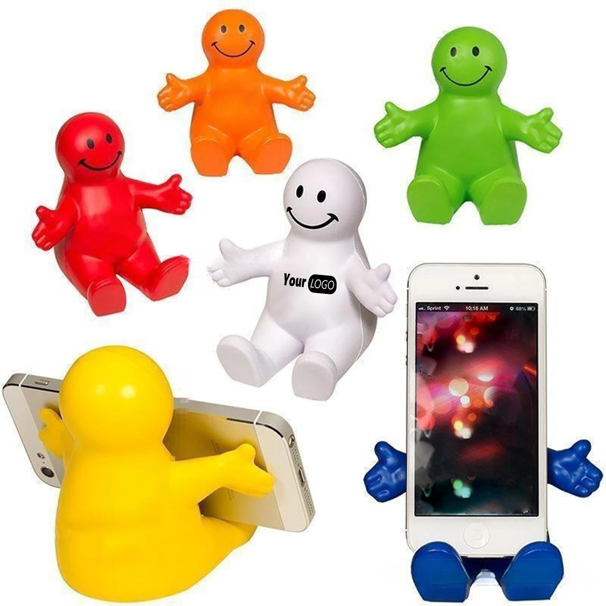 Pu Cute Smiley Phone Holder Stand ?C Perfect For Desk Organization 1
