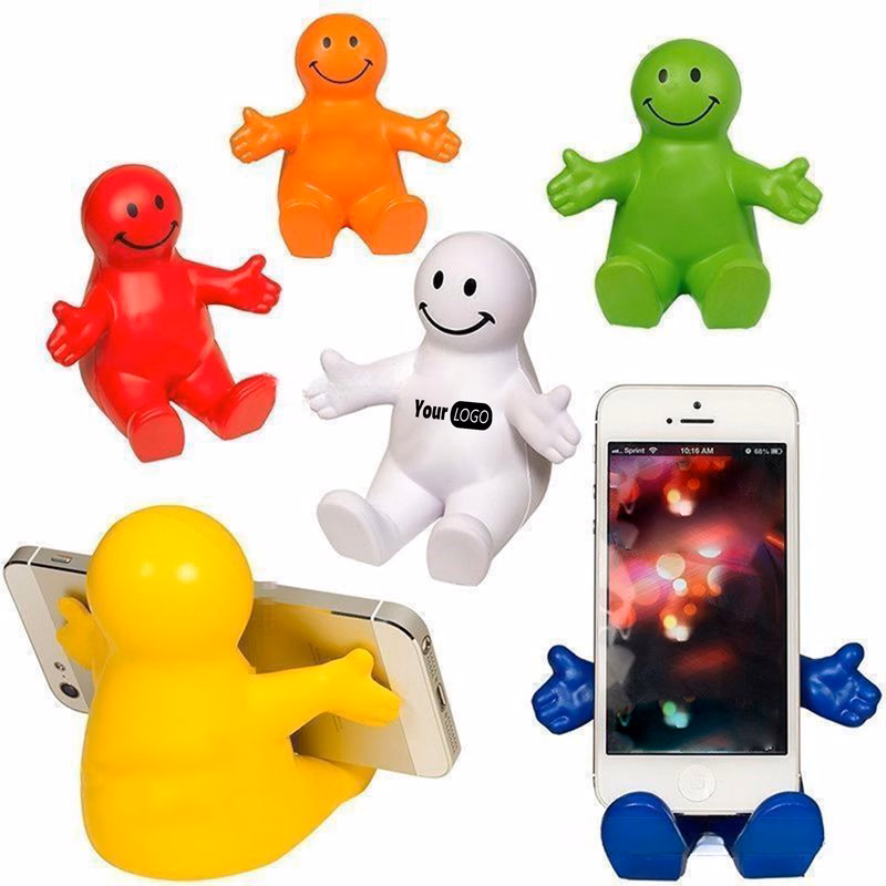 Pu Cute Smiley Phone Holder Stand ?C Perfect For Desk Organization