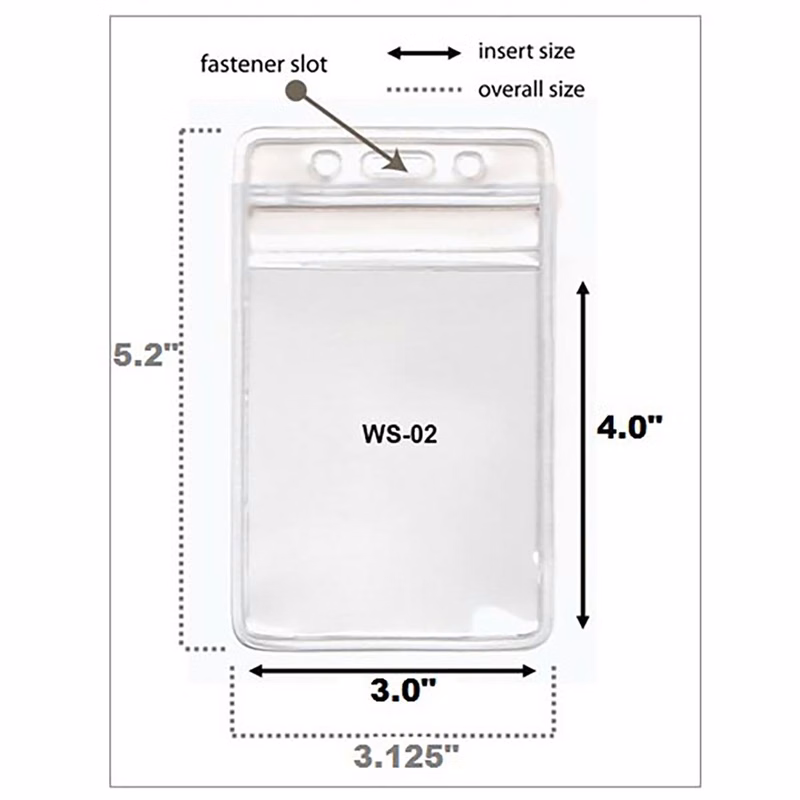 4x3 inch Zip-Lock Heavy Duty Vertical Badge Holders