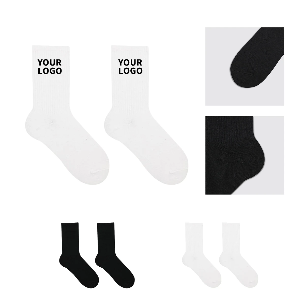 Cotton Knitted Crew Sock For Daily Wear 1