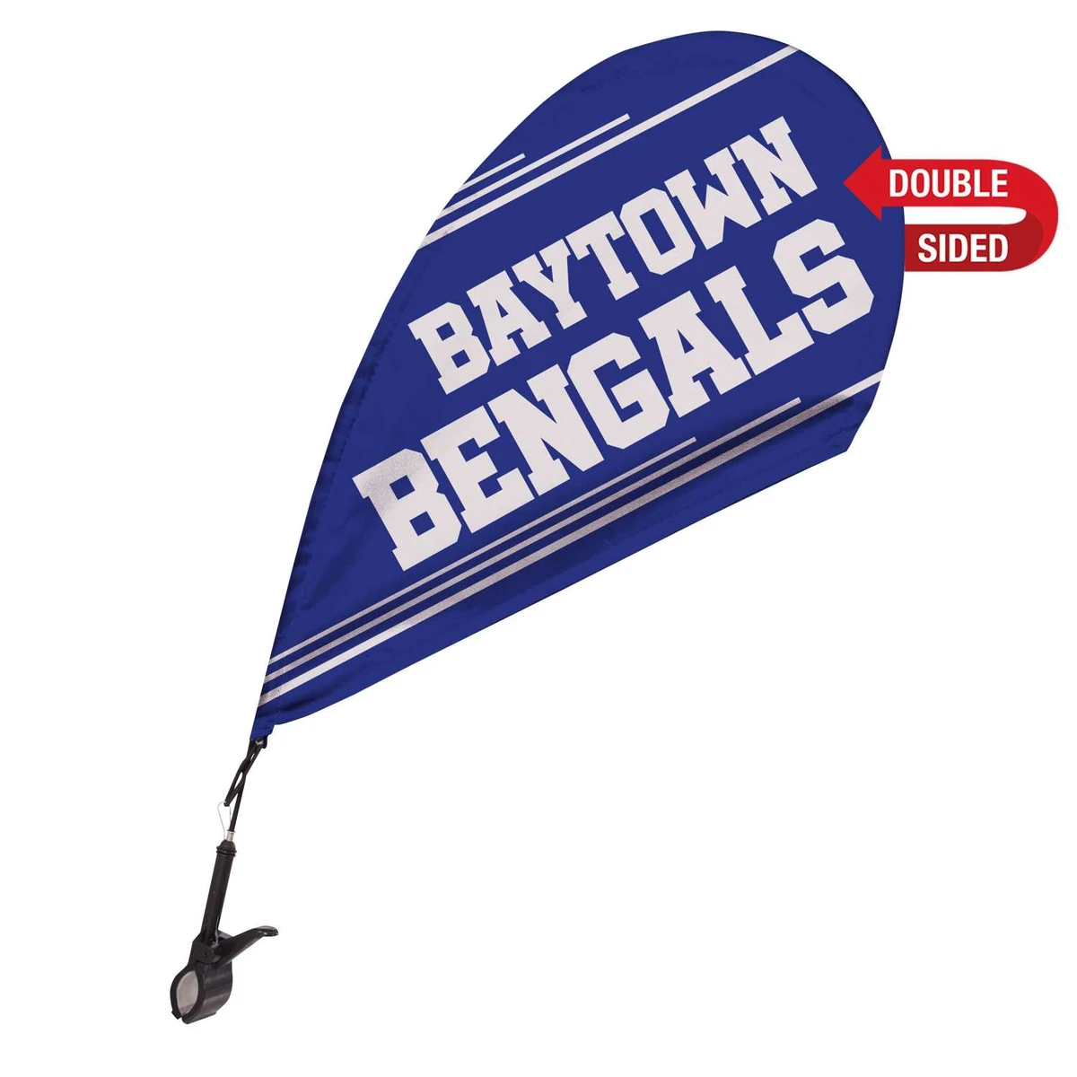 Mini Teardrop Sail Sign with Clip-On Base Kit Double-Sided 1