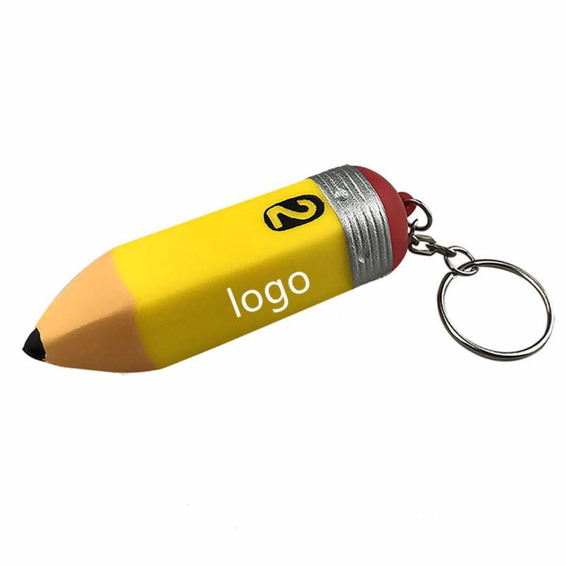 Pencil Stress Reliever With Keychain