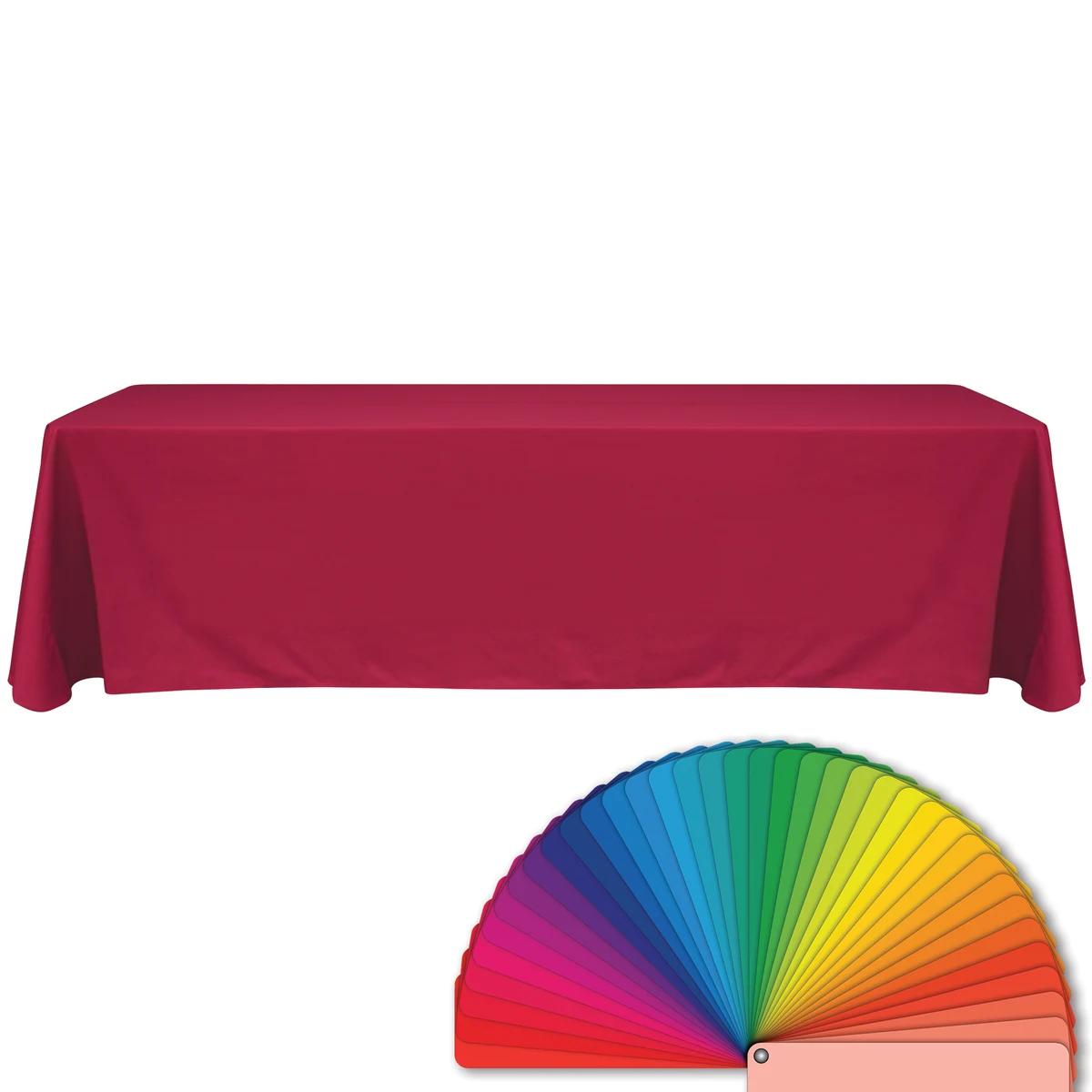 8' Blank Solid Color Polyester Table Throw 1