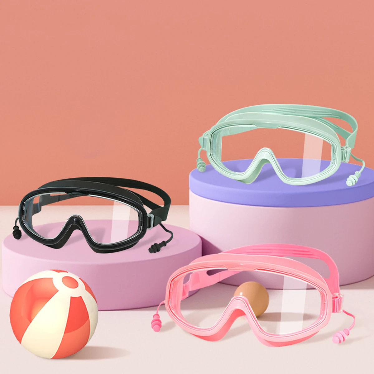 Solid Color Durable Swimming Goggles 1