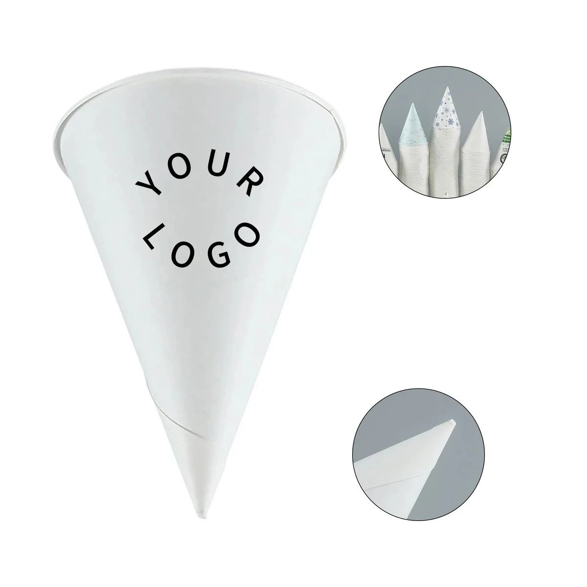 Disposable Paper Cone Cups for Ice and Drinks 1