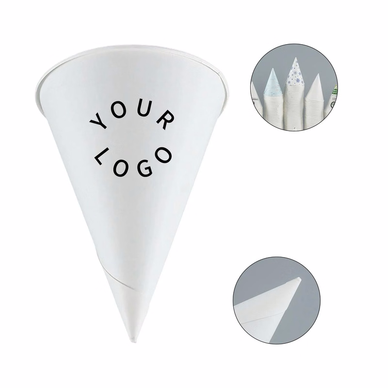 Disposable Paper Cone Cups for Ice and Drinks