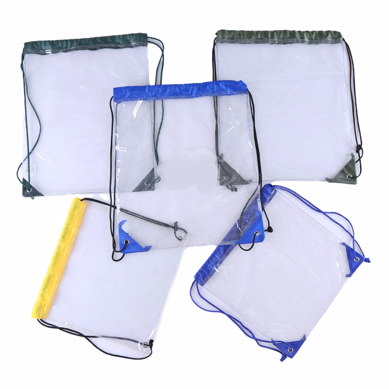 MOQ100 Transparent PVC Drawstring Bag