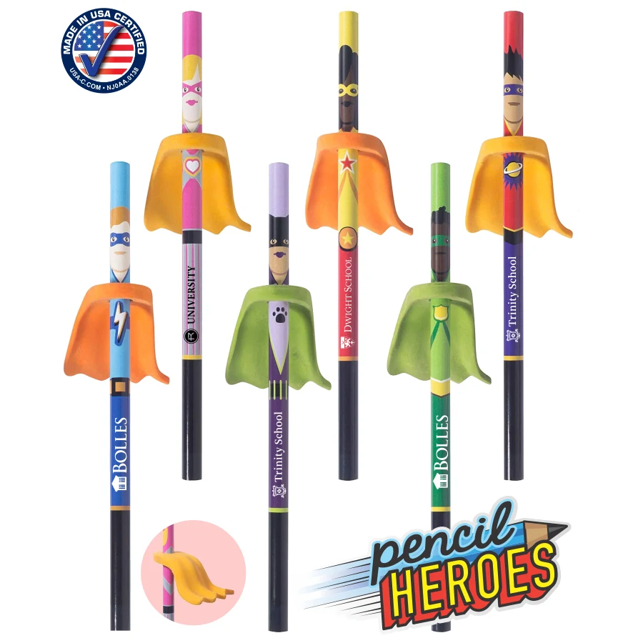 Pencil Heroes - Superhero Pencils with Eraser Capes - USA Made 1