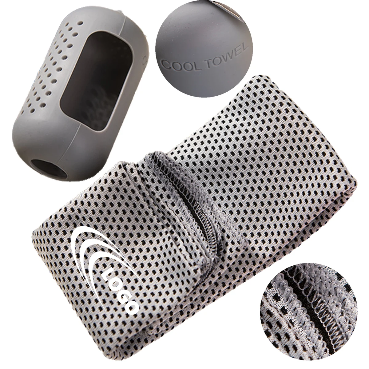 Quick-Dry Cooling Towel with Silicone Case and Carabiner 1