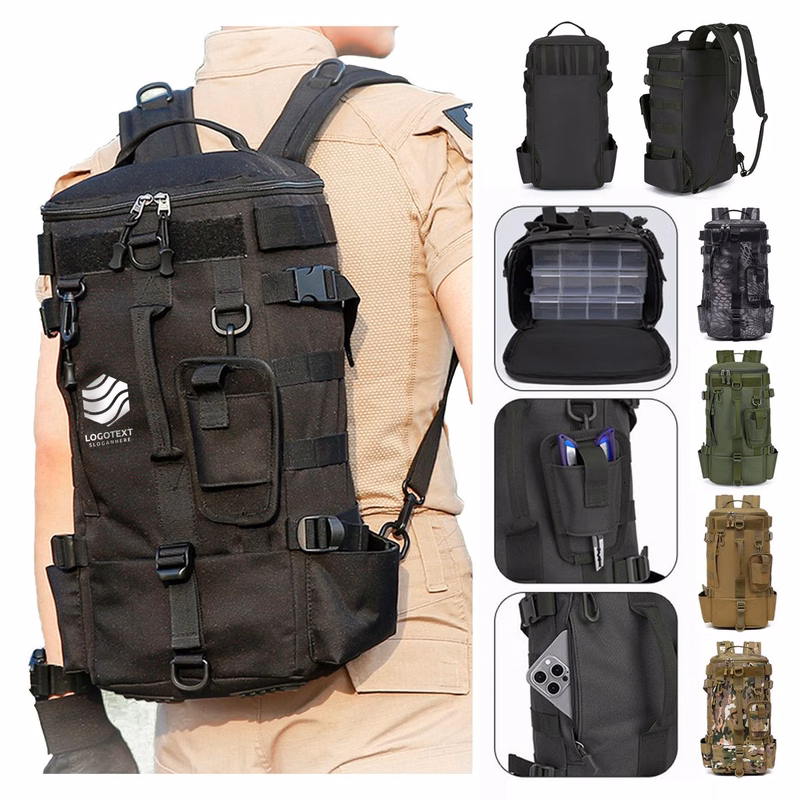 Water-Repellent Oxford Cloth Multi-Compartment Tactical Backpack