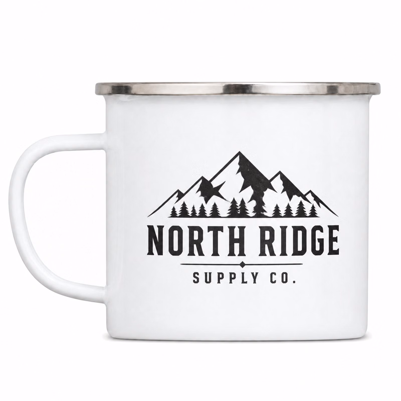 16.9 oz Stainless Steel Abilene Enamel Mug, White