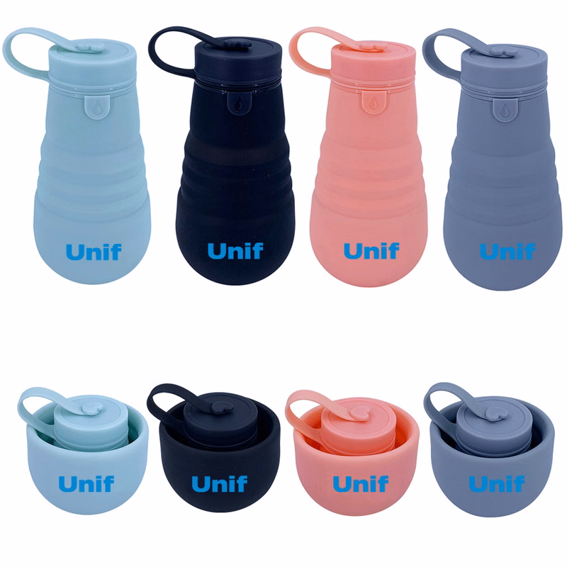 17oz Outdoor Travel Silicone Collapsible Water Bottle