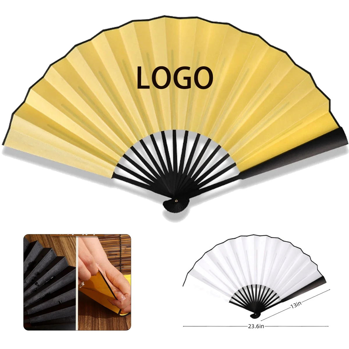 Custom Bamboo 13" Folding Fan 1