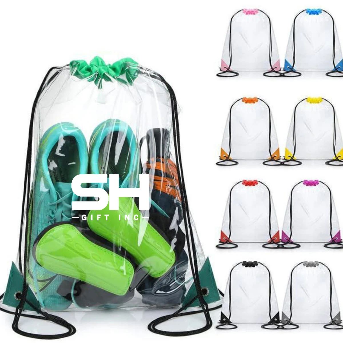 Clear Drawstring Backpacks Bags For Gym Sport Event 1