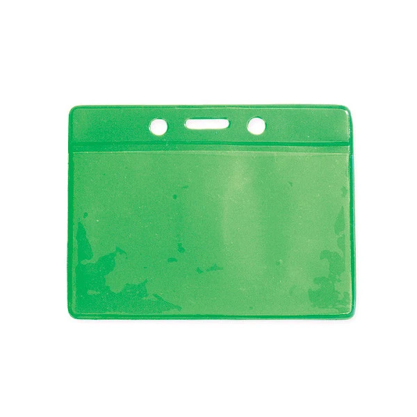 Vinyl Horizontal Color Back Badge Holder (3.75"x 3")(Green) 1