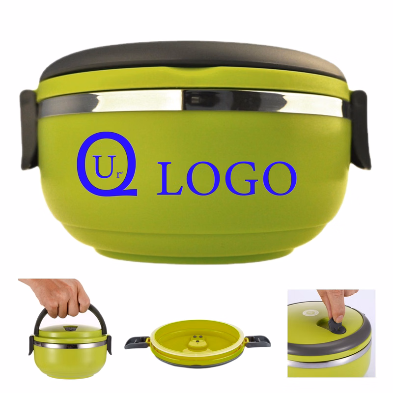 5.91 Inch Round Stainless Steel Lunch Box W/Dual Handle