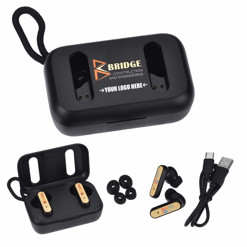 Custom Bamboo True Wireless Auto Pair Ear Buds