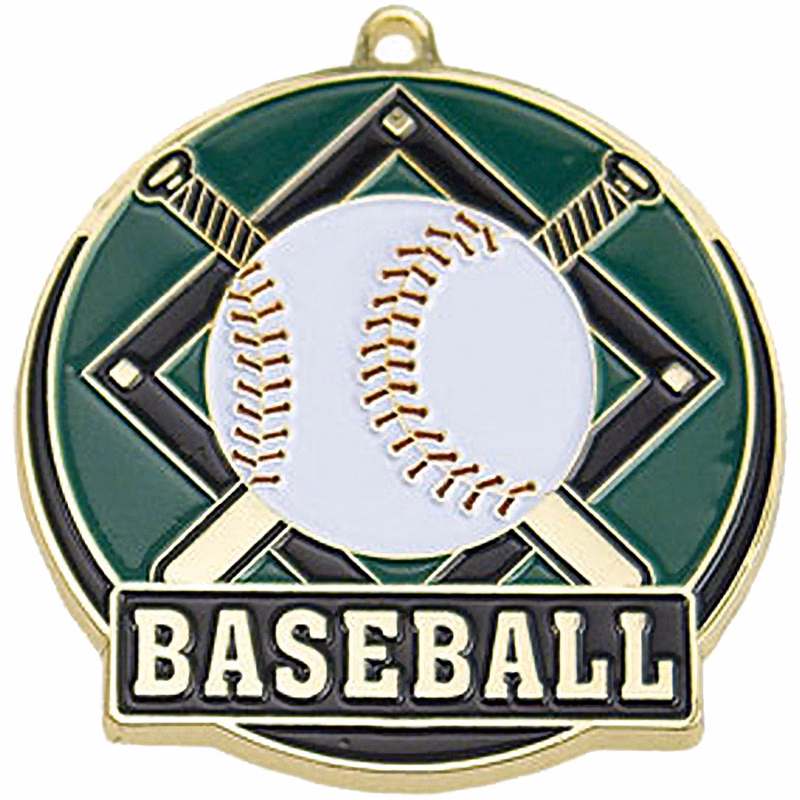 Stock Gold Enamel Sports Medals: Baseball