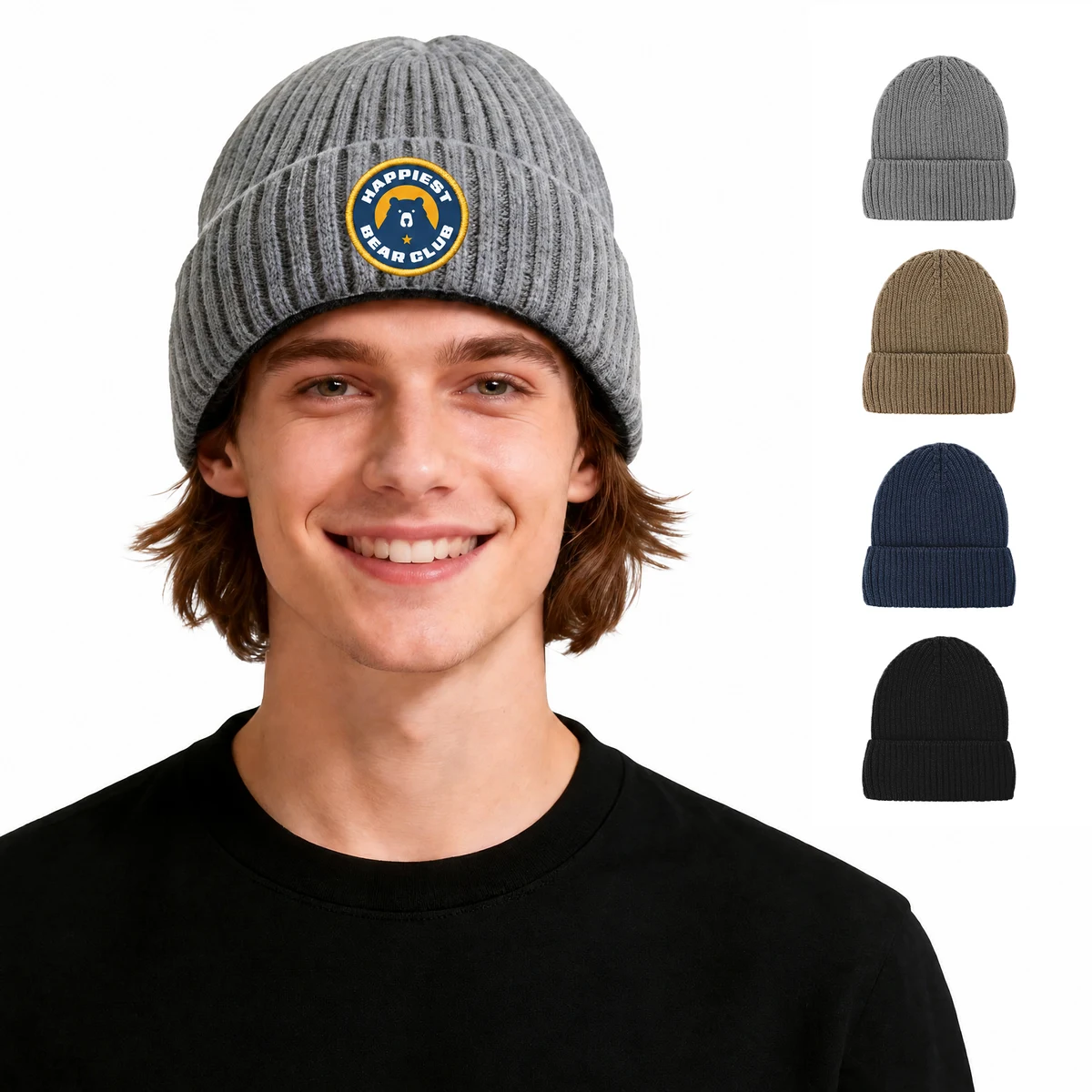 Winter Ribbed Cuffed Knit Beanie 1